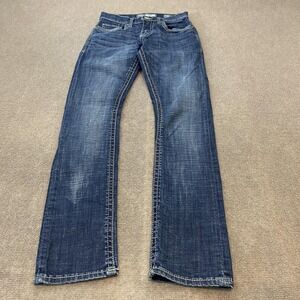 BKE Alec Jeans Mens 29R Blue Straight Leg Denim Classic Dark Wash Stretch Casual